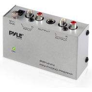 Pyle Phono Turntable Preamp - Mini Electronic Audio Stereo Phonograph Preamplifier with RCA Input, RCA Output & Low Noise Operation Powered by 12 Volt DC Adapter (PP444),Gray