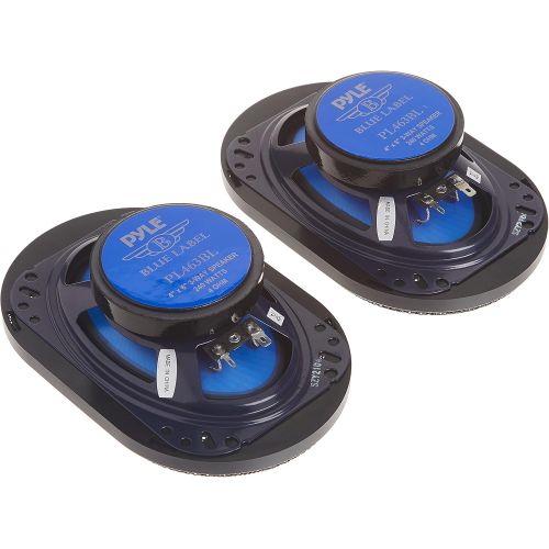  Pyle 4 x 6 Three Way Sound Speaker System - Pro Mid Range Triaxial Loud Audio 240 Watt per Pair w/ 4 Ohm Impedance and 3/4 Piezo Tweeter for Car Component Stereo PL463BL