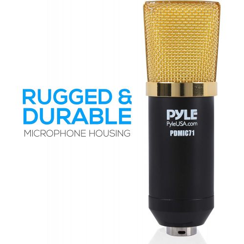  [아마존베스트]Condenser Microphone Bundle, 3.5 mm Recording Microphone, Shock Mount Plug and Play,Computer Microphone, Podcast, Recording, Studio Vocal, YouTube - Pyle PDMIC71