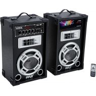 [아마존베스트]Pyle Dual 800 Watt Powered PA Bluetooth Speaker System Disco Jam Two-Way DJ Speakers | karaoke machine | USB/SD Card Readers, FM Radio, 3.5 mm AUX Input (Active & Passive Speakers)