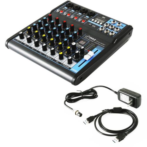  Pyle Professional Audio Mixer Sound Board Console - Desk System Interface with 6 Channel, USB, Bluetooth, Digital MP3 Computer Input, 48V Phantom Power, Stereo DJ Streaming & FX16