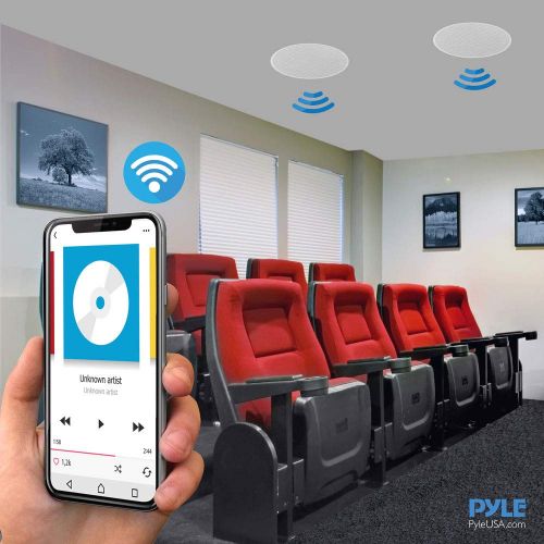  Pyle Ceiling and Wall Mount Speaker - Wireless Bluetooth 5.25” Dual 2-Way Audio Stereo Sound Subwoofer Kit with, 240 Watts, in-Wall & in-Ceiling Flush Mount for Home Surround System - P