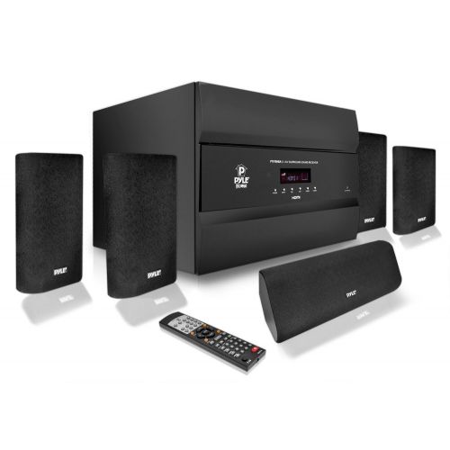  Pyle PT678HBA Bluetooth 5.1 Channel HDMI Home Theater System, 400 Watt, AMFM Tuner, Subwoofer & Speakers