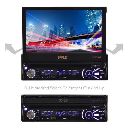  Pyle Single DIN Head Unit Receiver - In-Dash Car Stereo with 7” Multi-Color Touchscreen Display - Audio Video System with Bluetooth for...