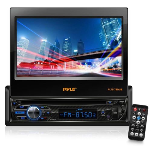  Pyle Single DIN Head Unit Receiver - In-Dash Car Stereo with 7” Multi-Color Touchscreen Display - Audio Video System with Bluetooth for...