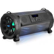 Pyle Bluetooth Boombox Street Blaster Stereo Speaker - Portable Wireless 300 Watt Power FM Radio  MP3 System w Remote, LED Lights & Rechargeable battery - PBMSPG190