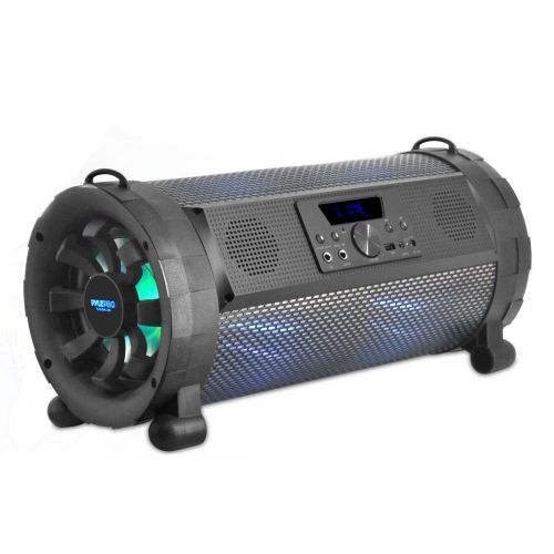  Pyle Bluetooth Boombox Street Blaster Stereo Speaker - Portable Wireless 300 Watt Power FM Radio  MP3 System w Remote, LED Lights & Rechargeable battery - PBMSPG190