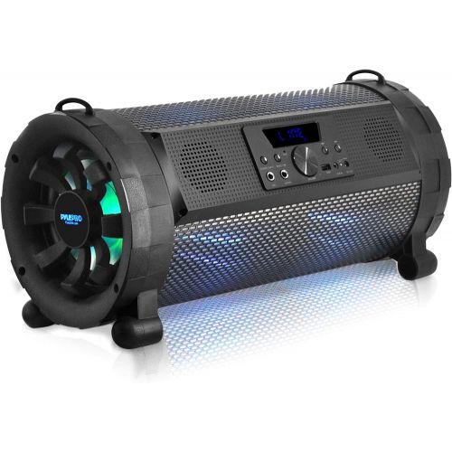  Pyle Bluetooth Boombox Street Blaster Stereo Speaker - Portable Wireless 300 Watt Power FM Radio  MP3 System w Remote, LED Lights & Rechargeable battery - PBMSPG190