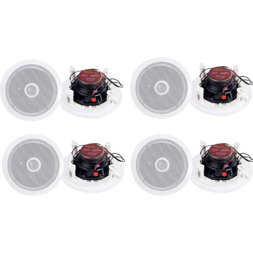  8) Pyle PDIC60 6.5 250W 2 Way Round In WallCeiling Home Speakers System Audio