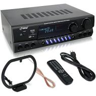 Pyle 300 Watt Home Audio Power Amplifier - Stereo Receiver wUSB, AM FM Tuner, 2 Microphone Input wEcho for Karaoke, Great Addition To Your Home Entertainment Speaker System - PT5