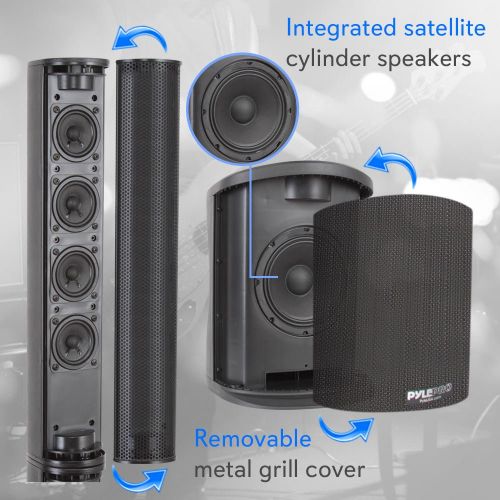  Pyle Digital Audio Speaker Tower Amplifier - 400 Watt Floor Standing Wireless Stereo Stage Tower Speaker System with 8 Subwoofer, 2.5 Tweeters, Bluetooth - For Home Theater  Outdoor -
