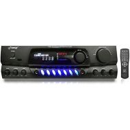 Pyle PYLE PT265BT Bluetooth 200W Digital Receiver Amplifier for Karaoke Mixing with Two Microphone Inputs & Four Speaker Outputs