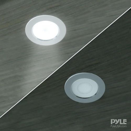  Pyle 3” Bluetooth Flush Mount In-Wall In-Ceiling 2-Way Home Speaker System Built-in LED Lights Aluminum Housing Spring Loaded Clips Polypropylene Cone & Tweeter Stereo 200W, Set of