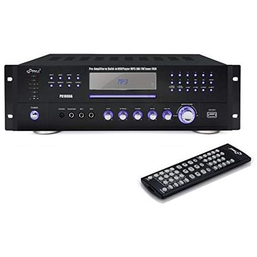  Pyle Home Theater Preamplifier Receiver, AudioVideo System, CDDVD Player, AMFM Radio, MP3USB Reader, 1000 Watt