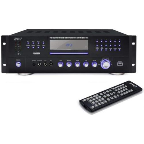  Pyle Home Theater Preamplifier Receiver, AudioVideo System, CDDVD Player, AMFM Radio, MP3USB Reader, 1000 Watt