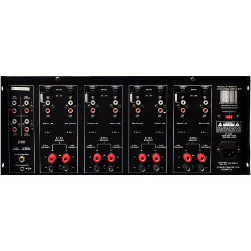  Pyle 8-Channel Home Theater Amplifier Rack Mount Amp, Black, 8000 Watt (PT8000CH)