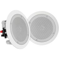 Pyle Pair 6.5” Bluetooth Flush Mount In-wall In-ceiling 2-Way Universal Home Speaker System Spring Loaded Quick Connections Polypropylene Cone Polymer Tweeter Stereo Sound 200 Watt