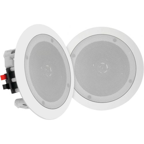  Pyle Pair 6.5” Bluetooth Flush Mount In-wall In-ceiling 2-Way Universal Home Speaker System Spring Loaded Quick Connections Polypropylene Cone Polymer Tweeter Stereo Sound 200 Watt