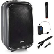 Pyle Portable PA Speaker | Wireless Bluetooth Karaoke System, Wireless Microphone, Built-in Rechargeable Battery | Portable Carry Wheels | FM Radio | USB MP3 Player | Quality Struc