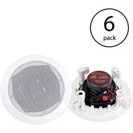 Pyle PRO PDIC61RD 6.5 200W 2-Way in-CeilingWall Speaker System White (6 Pack)