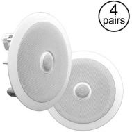 Pyle 2 PRO PDIC80 8 300W 2-Way in-CeilingWall Speakers System Home White (4 Pack)