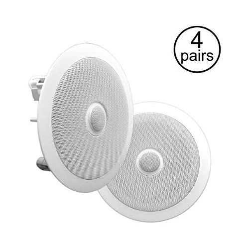  Pyle 2 PRO PDIC80 8 300W 2-Way in-CeilingWall Speakers System Home White (4 Pack)