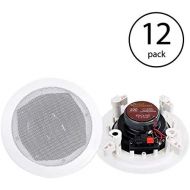 Pyle PRO PDIC61RD 6.5 200W 2-Way in-CeilingWall Speaker System White (2 Pack) (6 Pack)