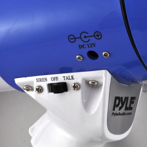  Pyle Portable Compact PA Megaphone Speaker w Alarm Siren, Adjustable Volume, 40 W Handheld Lightweight Marine Grade Waterproof Bullhorn, LED Flashlight, AA Battery Powered, Indoor