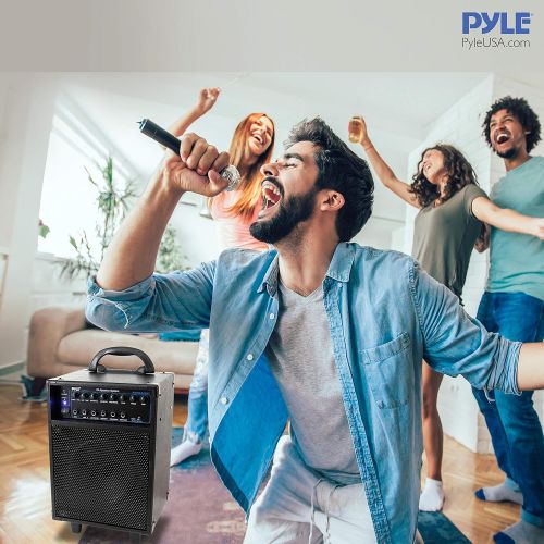  Pyle Pro 800 Watt Outdoor Portable Wireless PA Loud speaker - 10 Subwoofer Sound System with Charge Dock, Rechargeable Battery, Radio, USB  SD Reader, Microphone, Remote, Wheels -