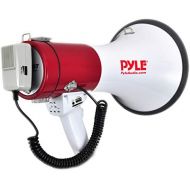 Pyle Megaphone Speaker PA Bullhorn with Built-in Siren - 50 Watts Adjustable Volume Control and 1200 Yard Range - Ideal for Football, Soccer, Baseball, Hockey and Basketball Cheerl