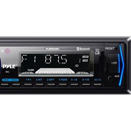  Pyle PLMRB29W Bluetooth MP3 USB AUX SD Card In-Dash Stereo AMFM Radio Single Din White Headunit Receiver Player Bundle Combo With Metra 99-9000 Universal Underdash Stereo Housing