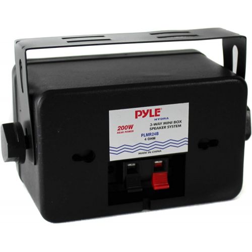  Pyle 8 3.5 200 Watt 3-Way Weather Proof Mini Box Speaker System Black (4 Pack)
