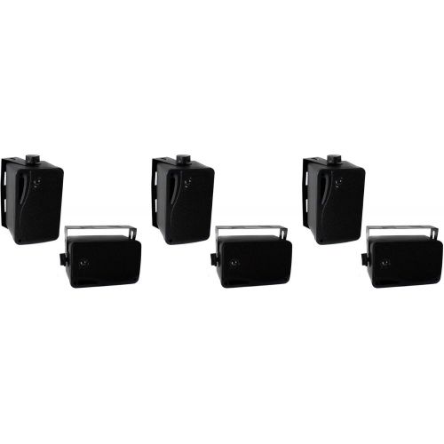  Pyle 3.5 200 Watt 3 Way Weatherproof Mini Box Speaker System (Pair) (3 Pack)
