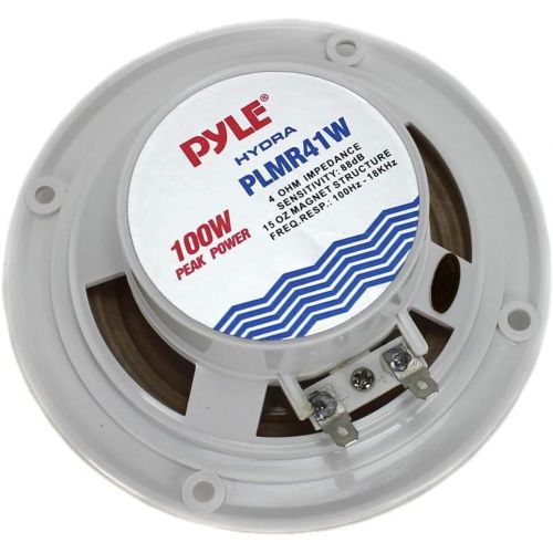  Pyle New PLMR41W 4 100W Marine Dual Cone Waterproof BoatMarine Car Speakers (12 Pack)