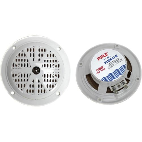  Pyle New PLMR41W 4 100W Marine Dual Cone Waterproof BoatMarine Car Speakers (12 Pack)