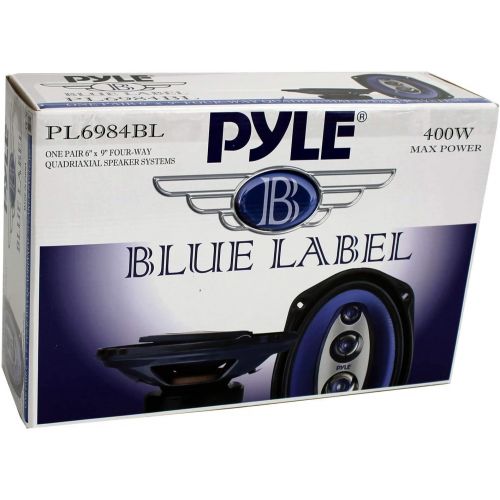  Pyle 6 x 9 Inch 400 Watts 4-Way Car Coaxial Speakers Audio Stereo Blue (8 Pack)