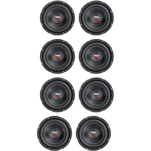  Pyle PLPW8D 8 800W Car Audio Subwoofer Sub Power Woofer DVC 4 Ohm Black (8 Pack)