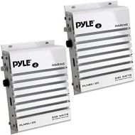 Pyle PLMRA120 240W 2 Channel Marine + Boat Waterproof Amplifier Audio Amplifier (2 Pack)