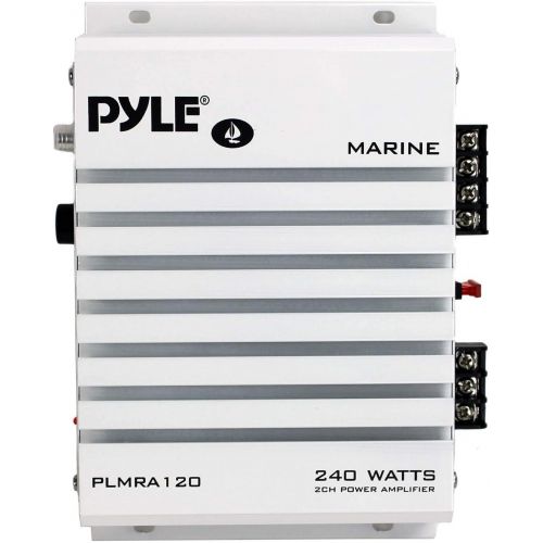  Pyle PLMRA120 240W 2 Channel Marine + Boat Waterproof Amplifier Audio Amplifier (2 Pack)