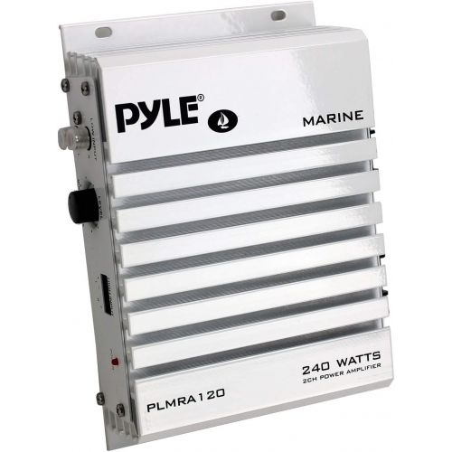  Pyle PLMRA120 240W 2 Channel Marine + Boat Waterproof Amplifier Audio Amplifier (2 Pack)