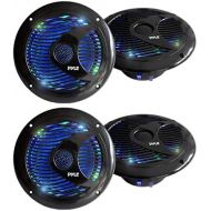 Pyle Audio 150W 6.5-Inch Waterproof Marine Speakers w LED Lights (4 Speakers)