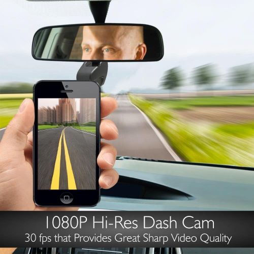  Pyle Wifi HD Car Dash Camera - Upgraded 1080p Dashboard Video Cam Recorder System w Night Vision Support 32GB - Built-in Microphone for Recording, Wireless Control, Windshield Mount -