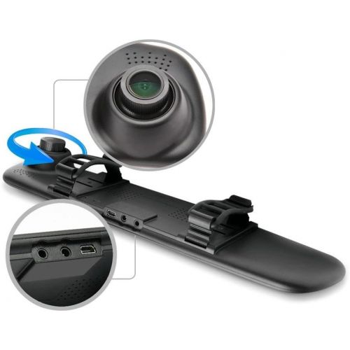  Pyle Dual Dash Cam Car Backup Camera | Car Recorder | Blackbox DVR | Rear Camera | Loop Security Camera | Waterproof Night Vision | Audio Recorder W Microphone | Micro SD Card | Fu