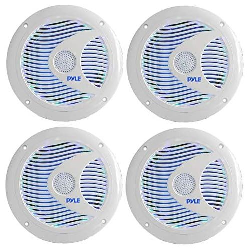  4) Pyle Waterproof 150 Watt Marine LED Speakers, White6.5 Inch | PLMR6LEW