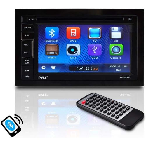  Pyle PLDN63BT 6.5 Touch Screen Display Car CD DVD USB Bluetooth Stereo Receiver Bundle Combo With PLCM22IR Flush Mount Rear View Colored Backup Parking Camera