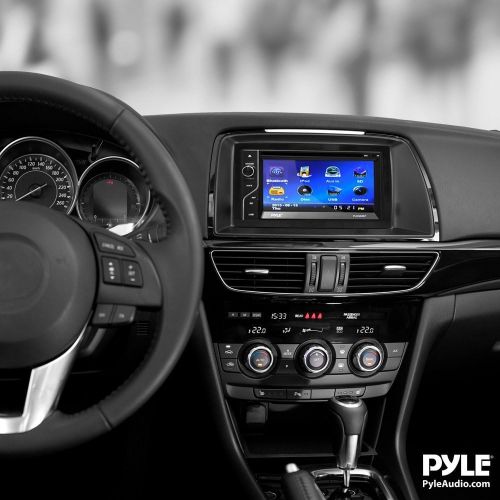  Pyle PLDN63BT 6.5 Touch Screen Display Car CD DVD USB Bluetooth Stereo Receiver Bundle Combo With PLCM22IR Flush Mount Rear View Colored Backup Parking Camera