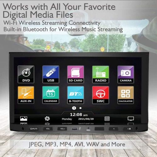  Premium Pyle 7-Inch Double-DIN Car Stereo Receiver with Bluetooth, Dash Touchscreen Screen, TFTLCD Monitor, CDDVD Player, DiscMP3MP4USBSDAMFM (NO Navigation Disc Included)