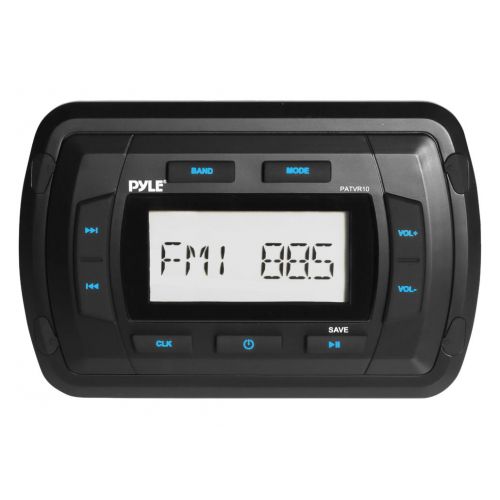  Pyle PATVR10 Pyle Marine Bluetooth Radio Receiver, Water Resistant Stereo Head Unit, MP3USBAUX