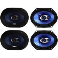 4) NEW Pyle PL683BL 6x8 720 Watt 3-Way Car Coaxial Audio Speakers Stereo - Blue