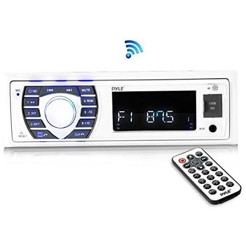  16-25 Bay Boat: Pyle Bluetooth Marine Stereo Receiver, 4 x Pyle 150W 6.5 Marine Speakers (White), Pyle 4 Channel Waterproof Amplifier, Pyle Amp Install Kit, 18 Gauge 50 FT Speaker